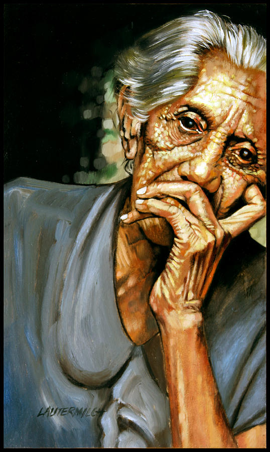 old woman mujer vieja asilos pintura