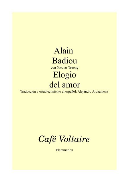 portada de libro elogio del amor