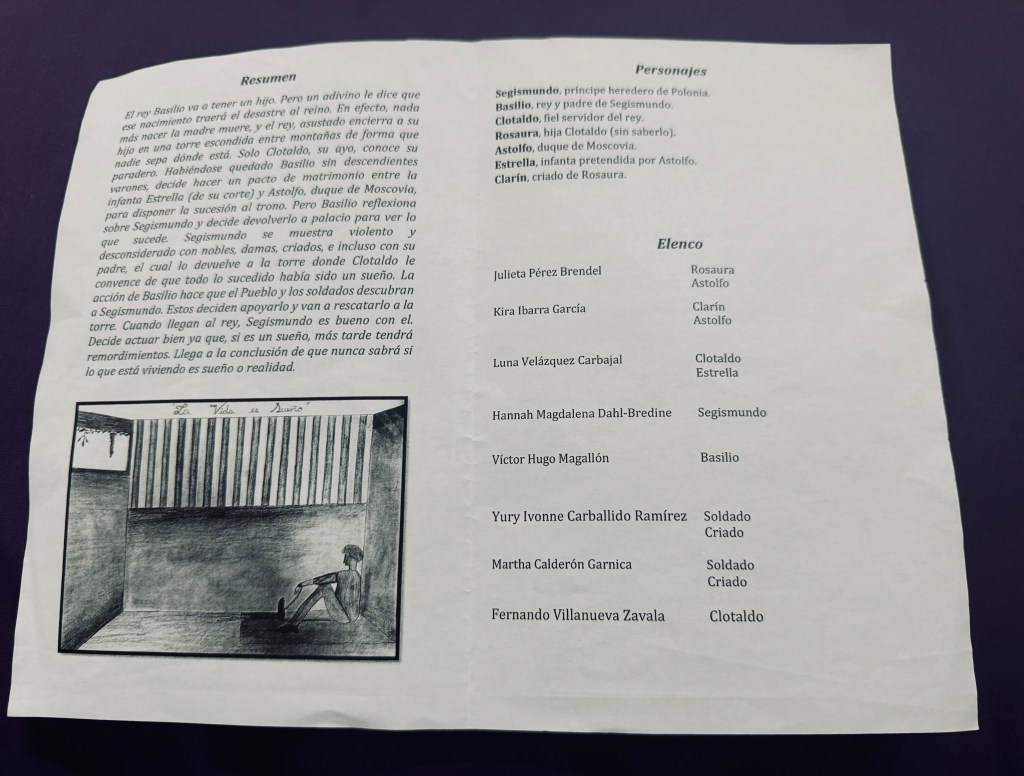 programa de mano la vida es sueño teatro mexico waldorf