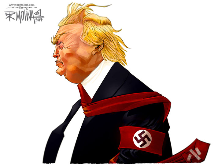 caricatura de trump nazi pxmolina