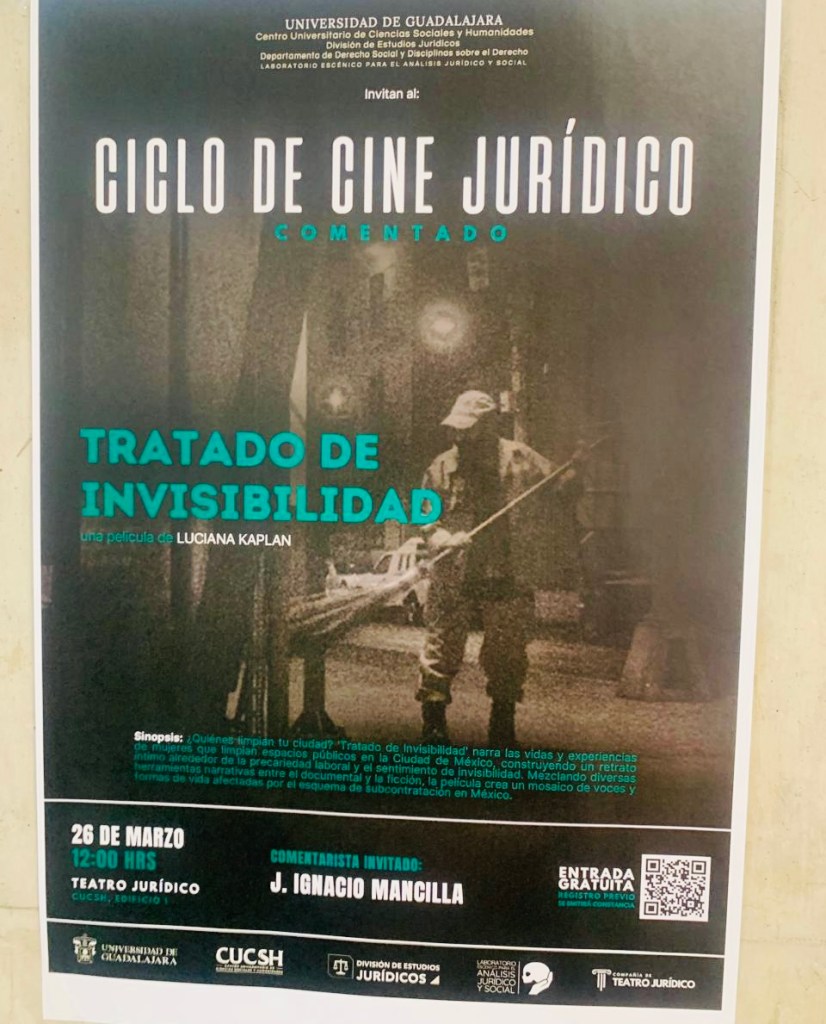 cartel del ciclo de cine jurídico comentado miércoles 26 de marzo de 2025 12 horas cucsh comentarista ignacio mancilla
