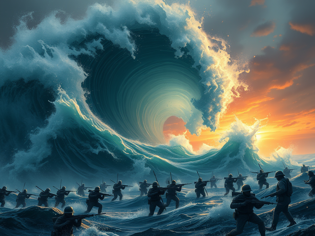 ola gigante sobre soldados cuento de li tzu felipe ríos