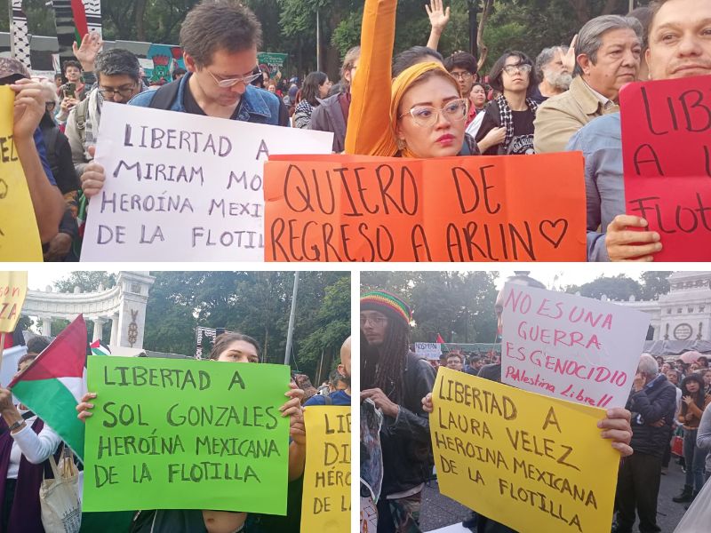 protestas en ciudad de méxico por secuestro de mexicanos en israel