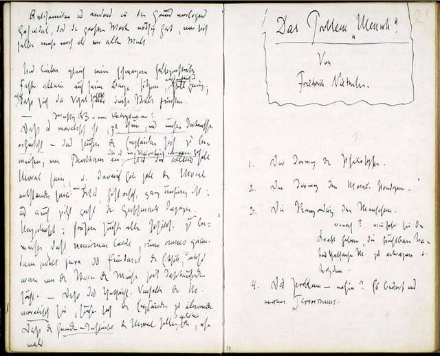 cómo era la letra de nietzsche caligrafía escrito a mano libros